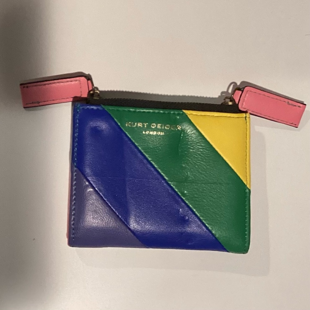 Kurt Geiger Card Holder with Pink Zipper flaw in front (when package opened)